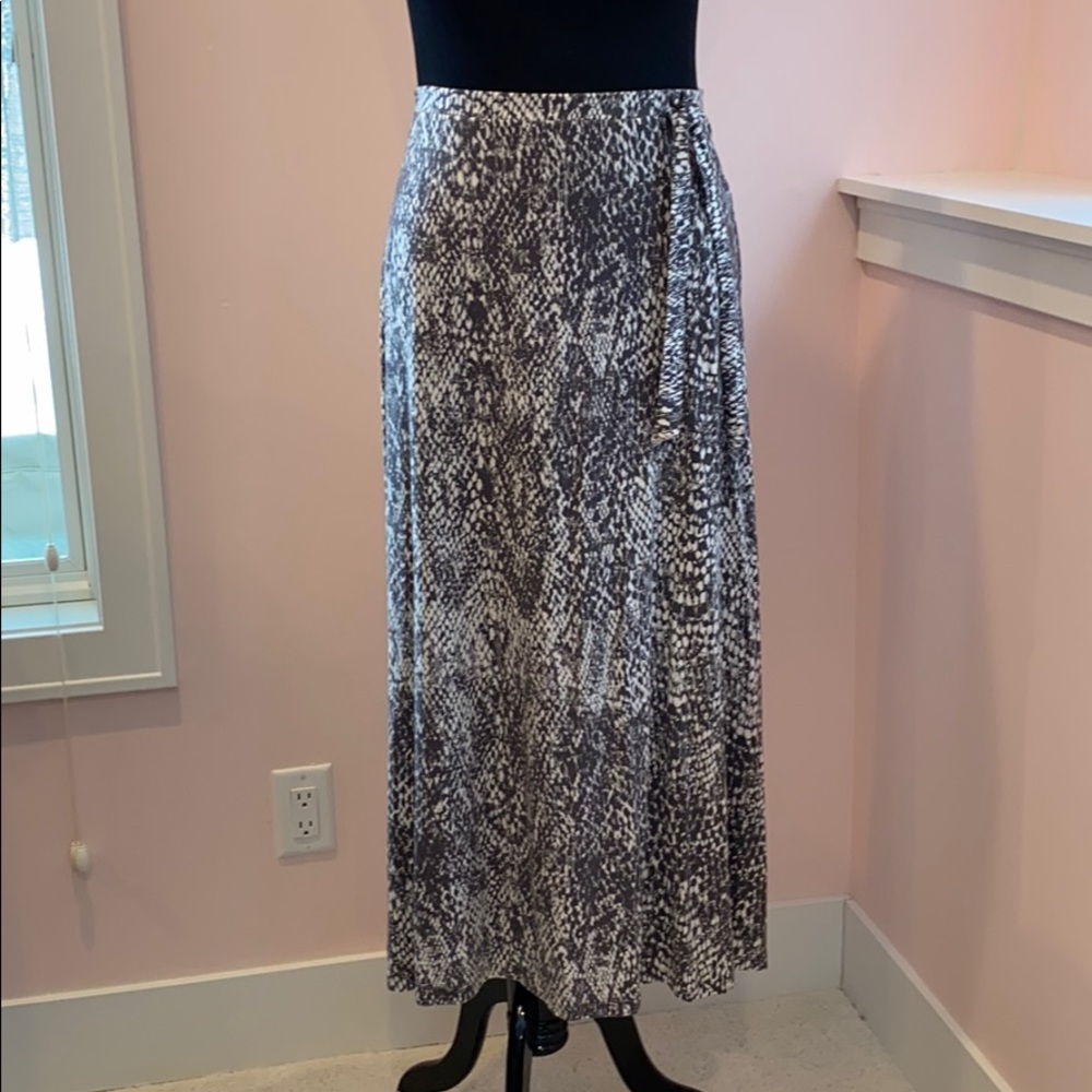 Garnet Hill Faux Wrap Midi Skirt